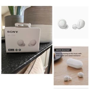 New! SONY WF-C500 Truly Wireless In-Ear Bluetooth Earbud Headphones, Pearl White
